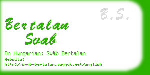 bertalan svab business card